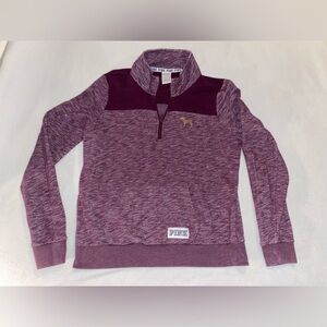 PINK Victoria's Secret Maroon Quarter-Zip Pullover